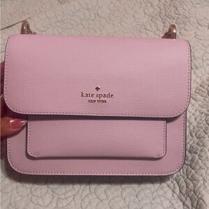 kate spade lilac leather flap shoulder or crossbody.